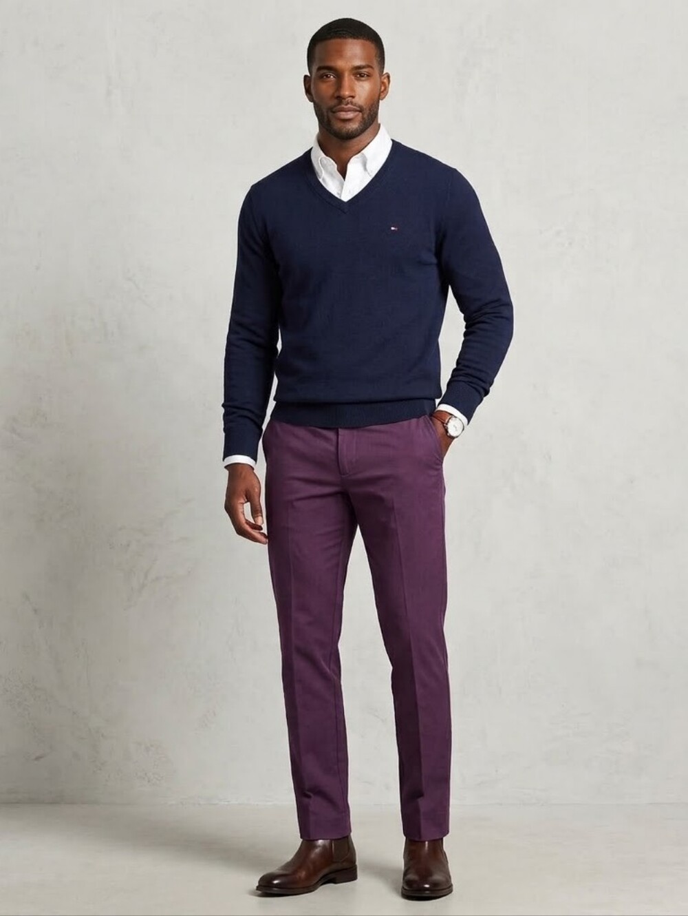 Tommy Hilfiger Modern Fit Flex Stretch Plum Pants 32W x 30L